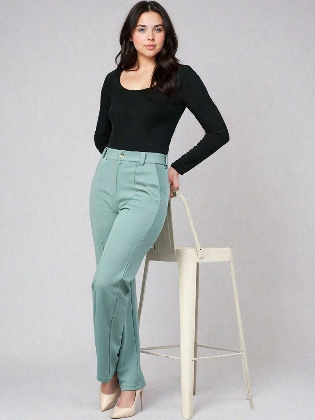 Kotty  Black and Green Long Sleeves T-Shirt with Trouser