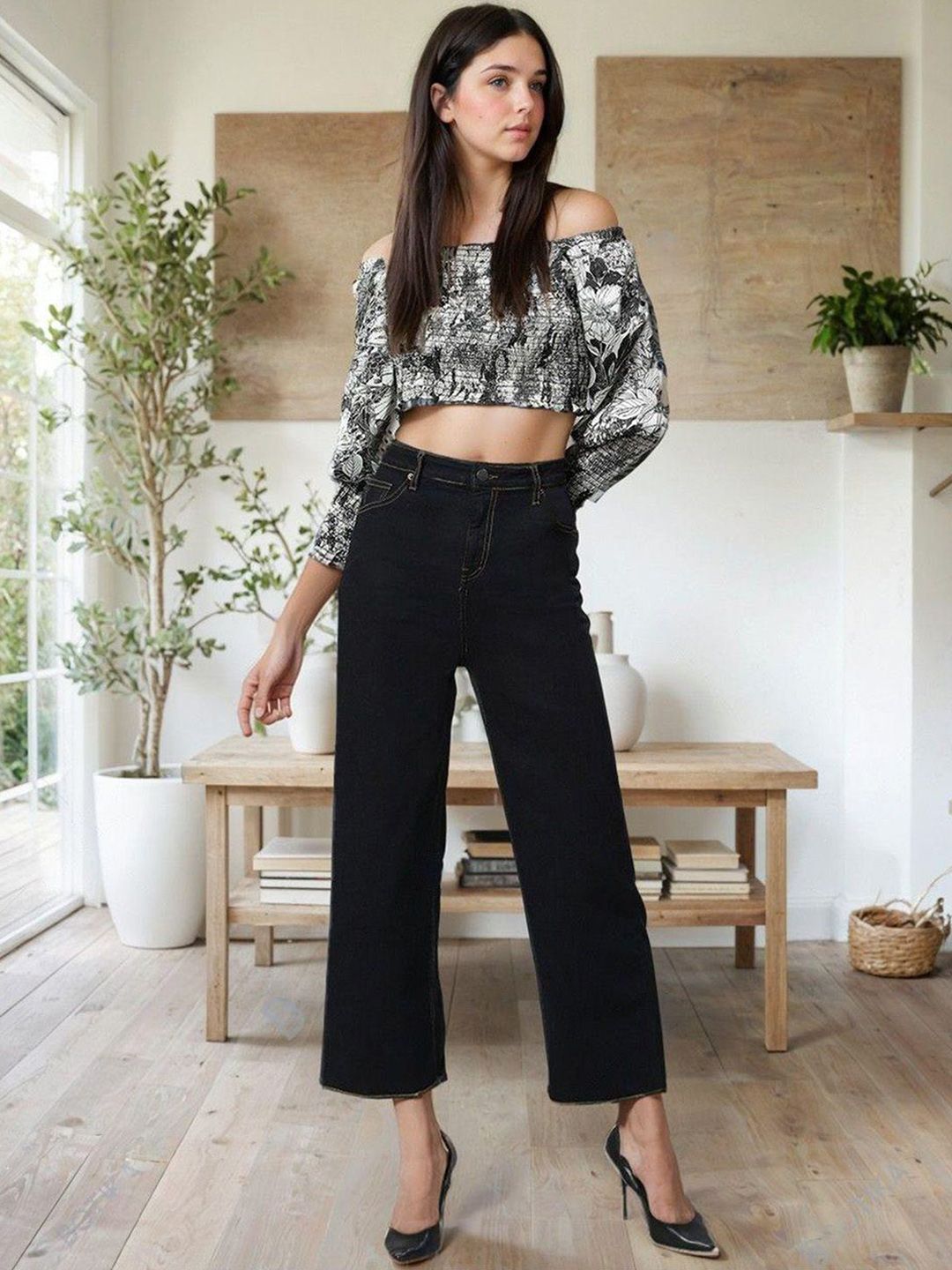 Kotty Women Jean Straight Fit High-Rise Stretchable Jeans