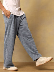 Kotty Men Geometric Printed Relaxed Fit Mid-Rise Trouser