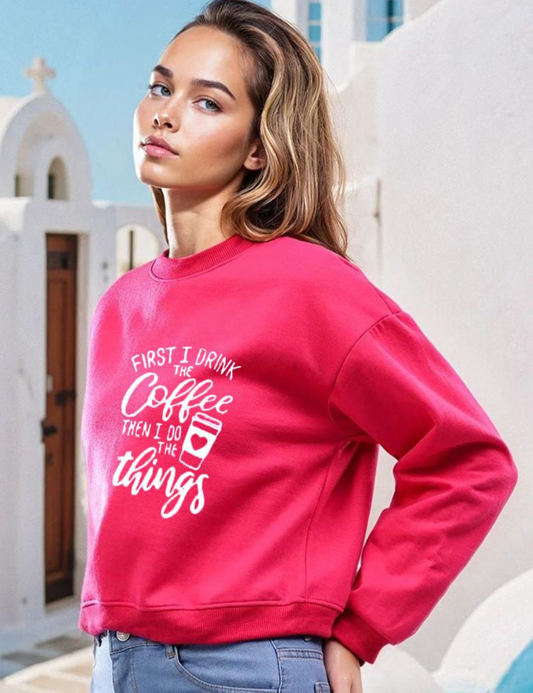 Kotty Women Full Sleeve Graphic Printed Sweatshirt