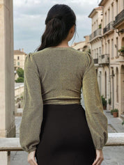 Kotty  Women Gathered Embellished  Crop Top