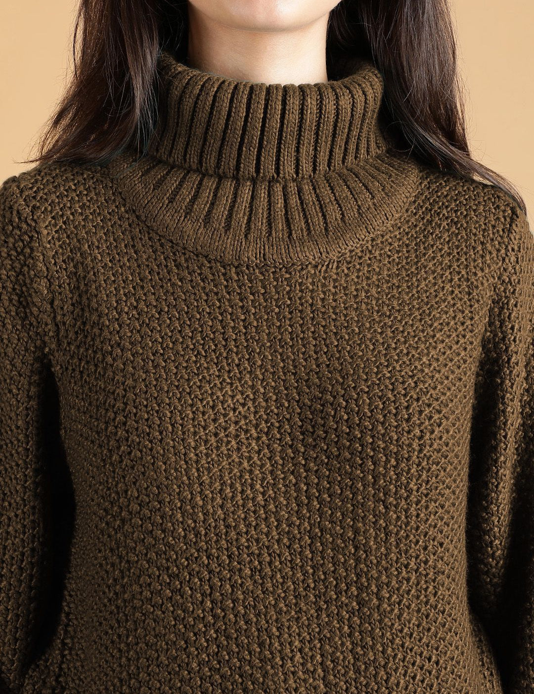 Kotty Women Turtle Neck Long Sleeves Pullover