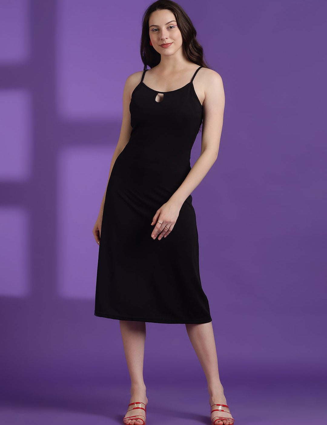 Kotty Women Solid Sleeveless A-Line Dress