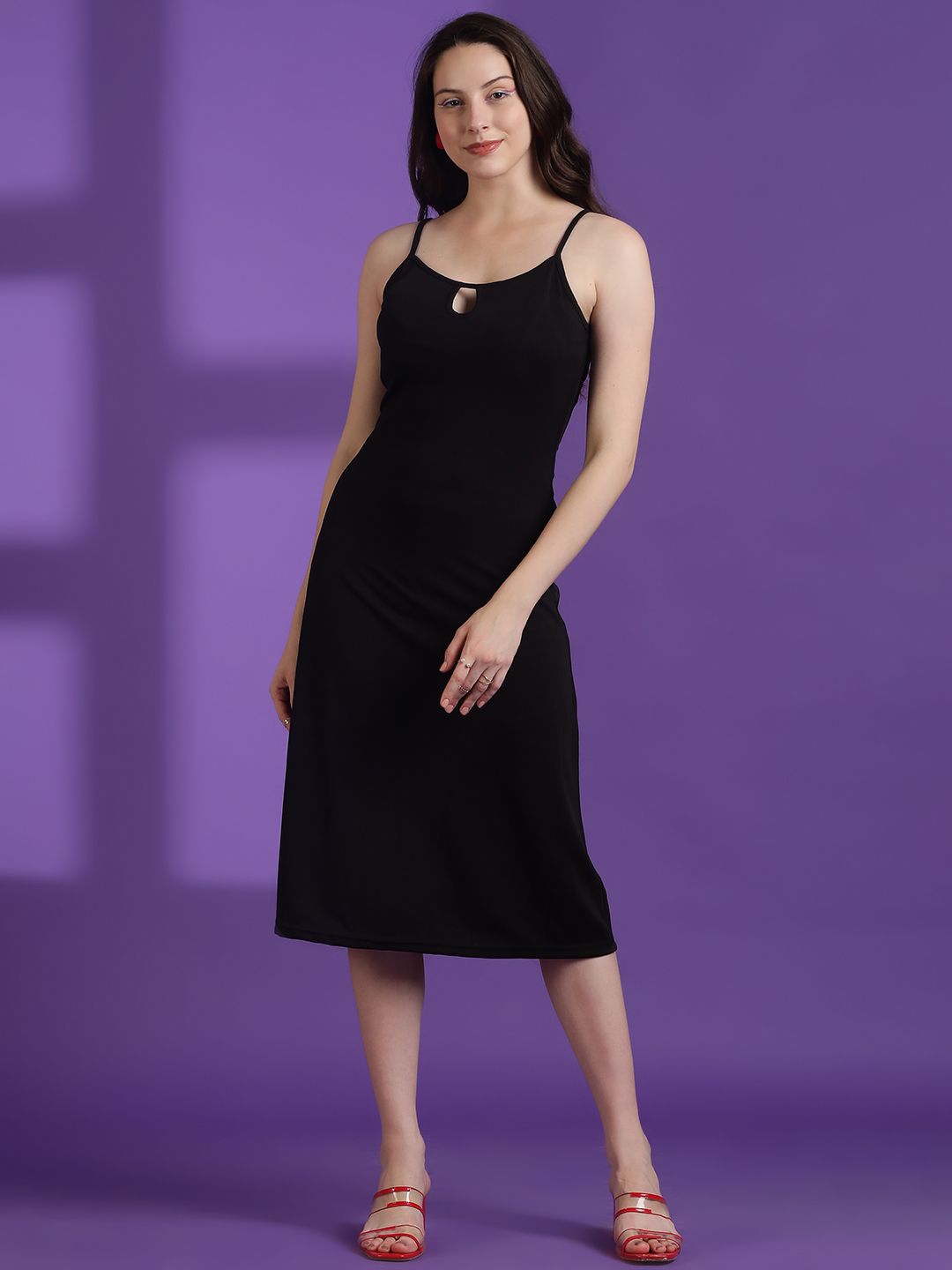 Kotty Women Solid Sleeveless A-Line Dress