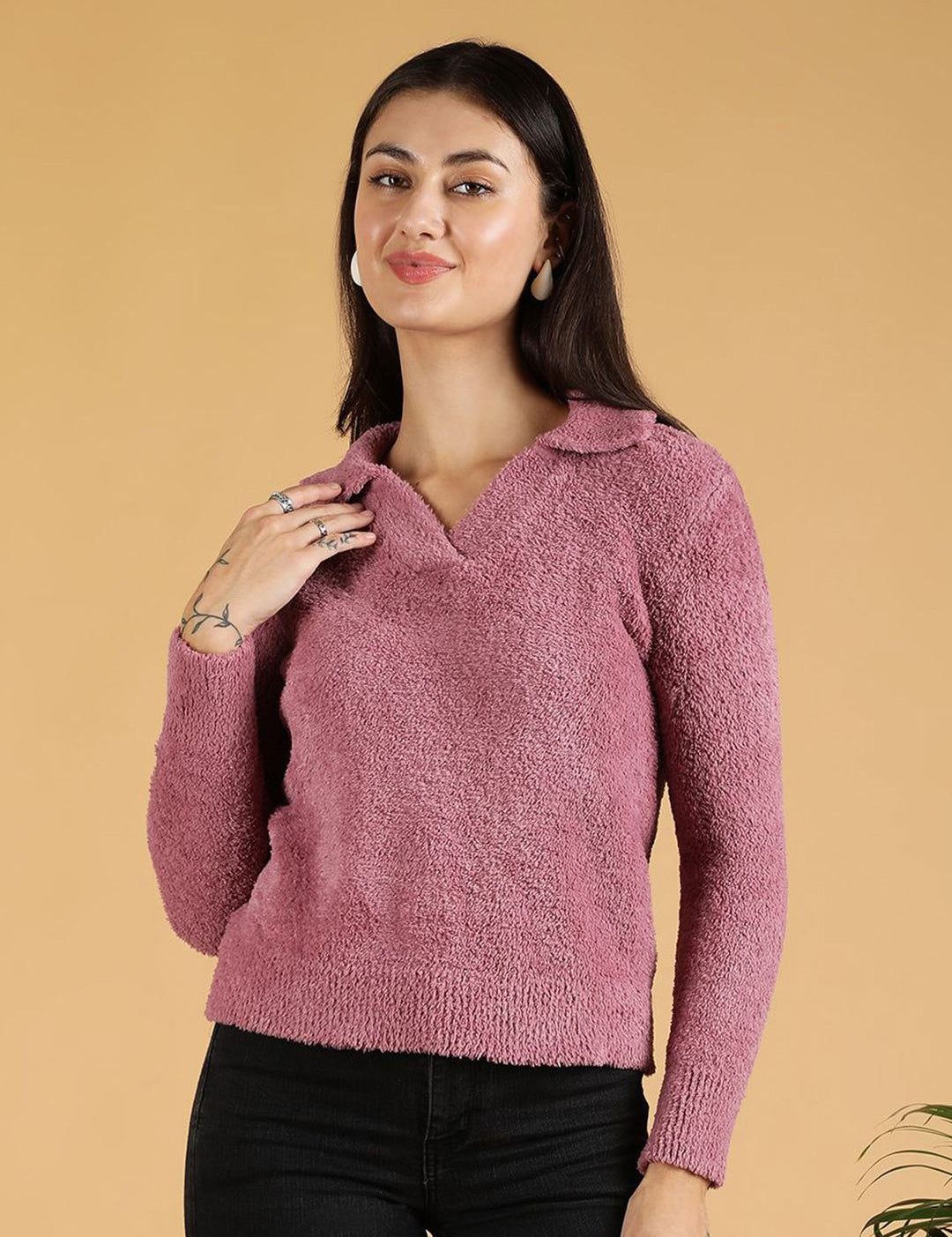 Kotty Women Lapel Collar Pullover