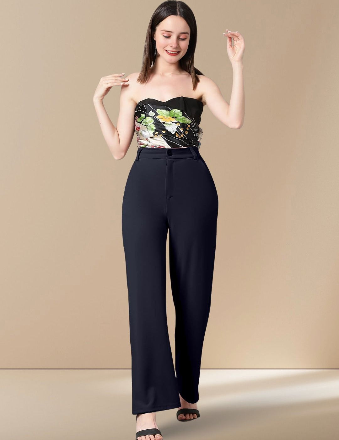 Kotty Women Straight Fit High-Rise Parallel Trouser