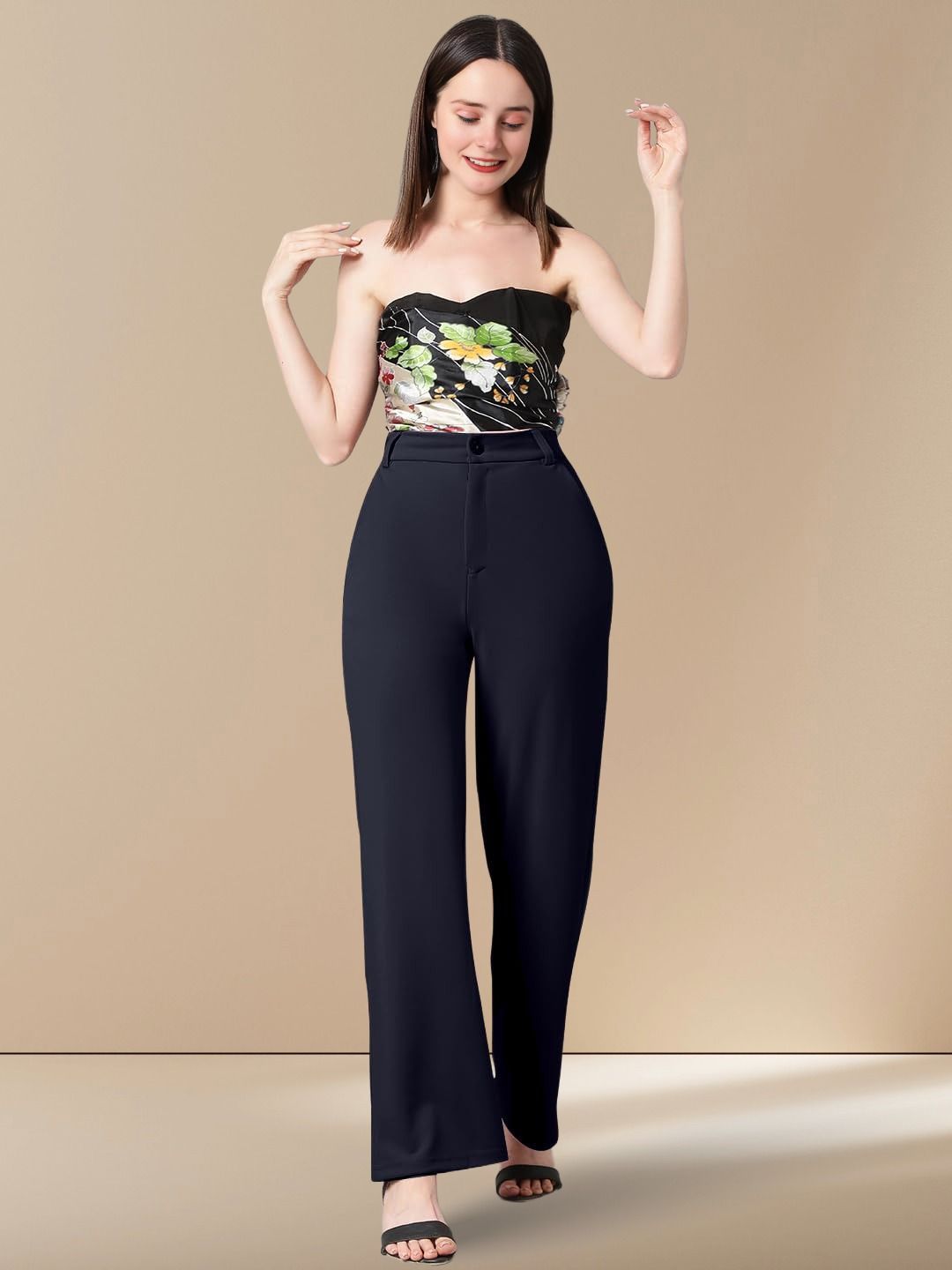 Kotty Women Straight Fit High-Rise Parallel Trouser