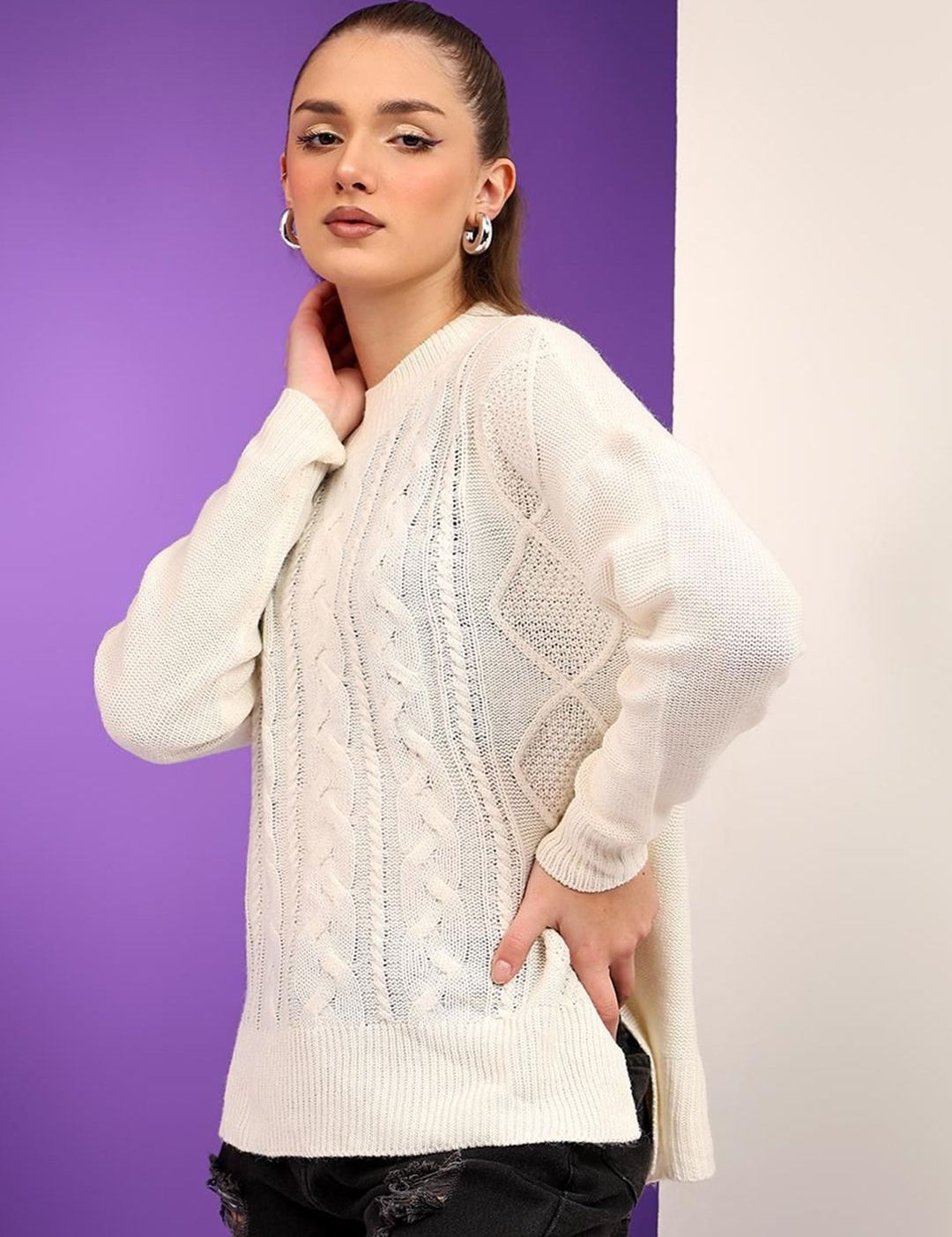 Kotty Women Cable Knit Pullover