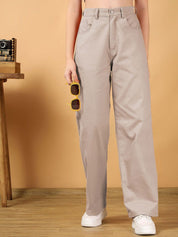 Kotty Women Loose Fit Mid-Rise Formal Trousers