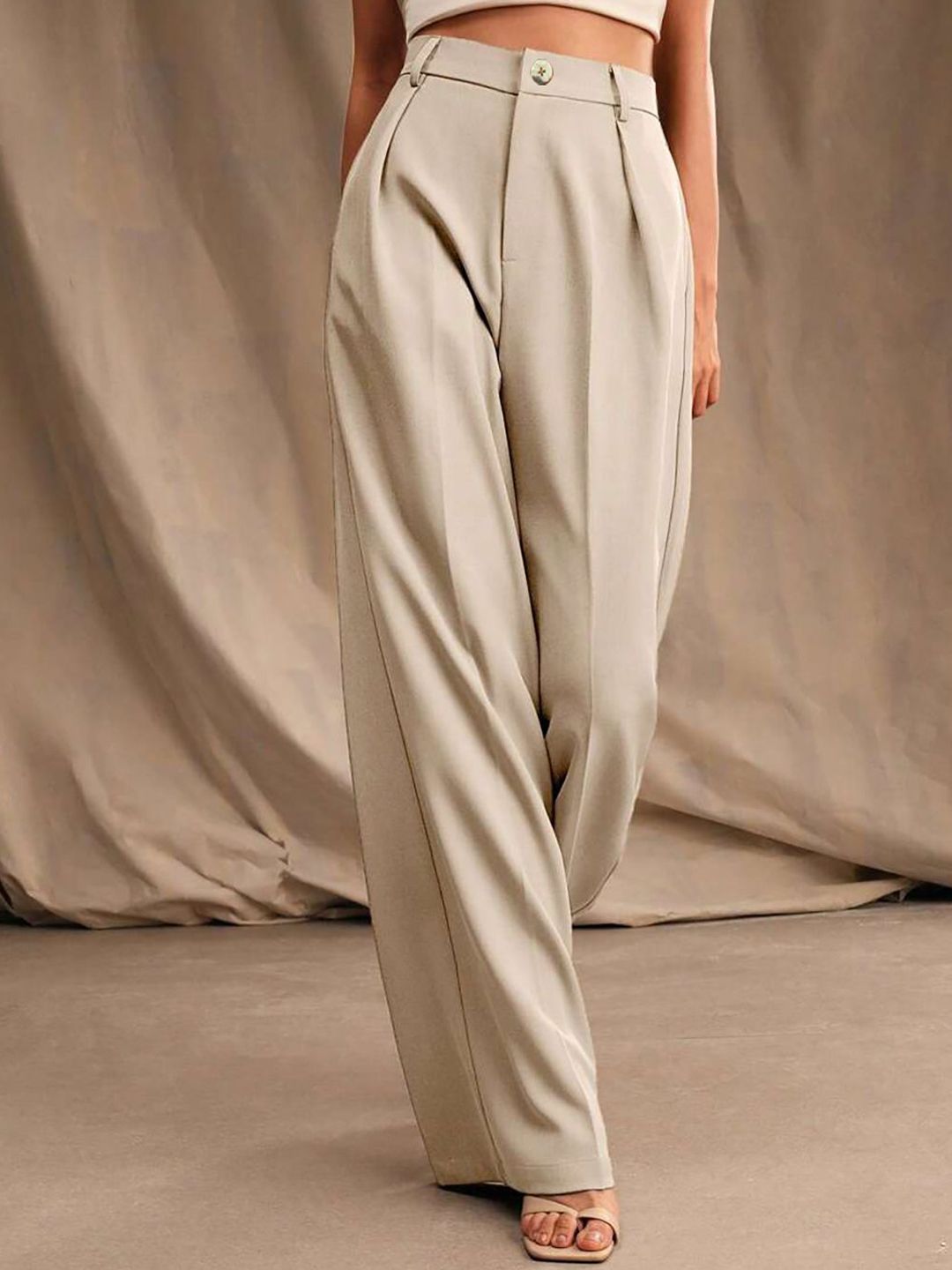 Kotty Women Relaxed Loose Fit High-Rise Formal Trousers