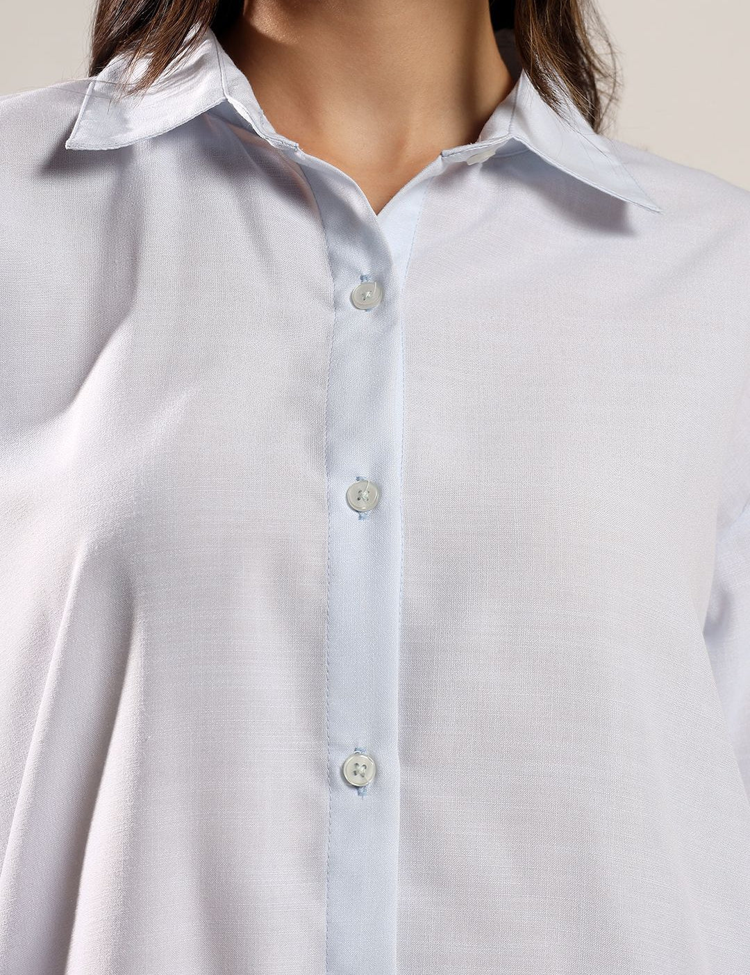 Kotty Women Relaxed Fit Solid Spread Collar Cotton Formal Shirt