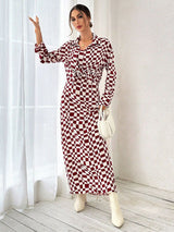 Kotty Printed Crepe A-Line Maxi Dress With a Jacket