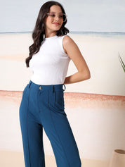 Kotty Relaxed-Fit Round Neck Crop-Top With Trousers Co-Ords
