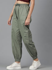Kotty Women Relaxed High-Rise Easy Wash Cargos Trousers