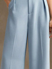 Kotty Women Straight Fit High-Rise Easy Wash Pleated Trousers