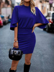 Kotty Women Round Neck Flutter Sleeve Bodycon Dress