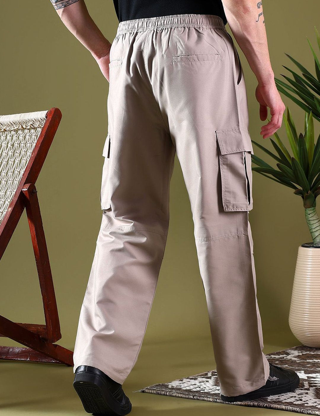 Kotty Men Relaxed Easy Wash Cargos Trousers