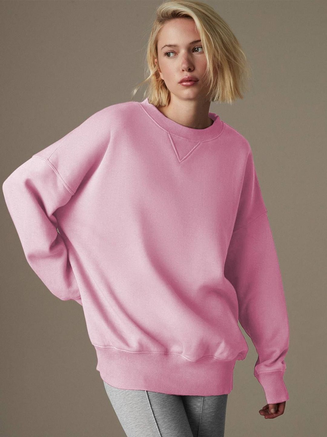 Kotty Women Round Neck Oversized Therma Fit Sweatshirt