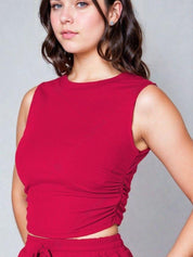 Kotty Pink High Neck Sleeveless Top & Trousers