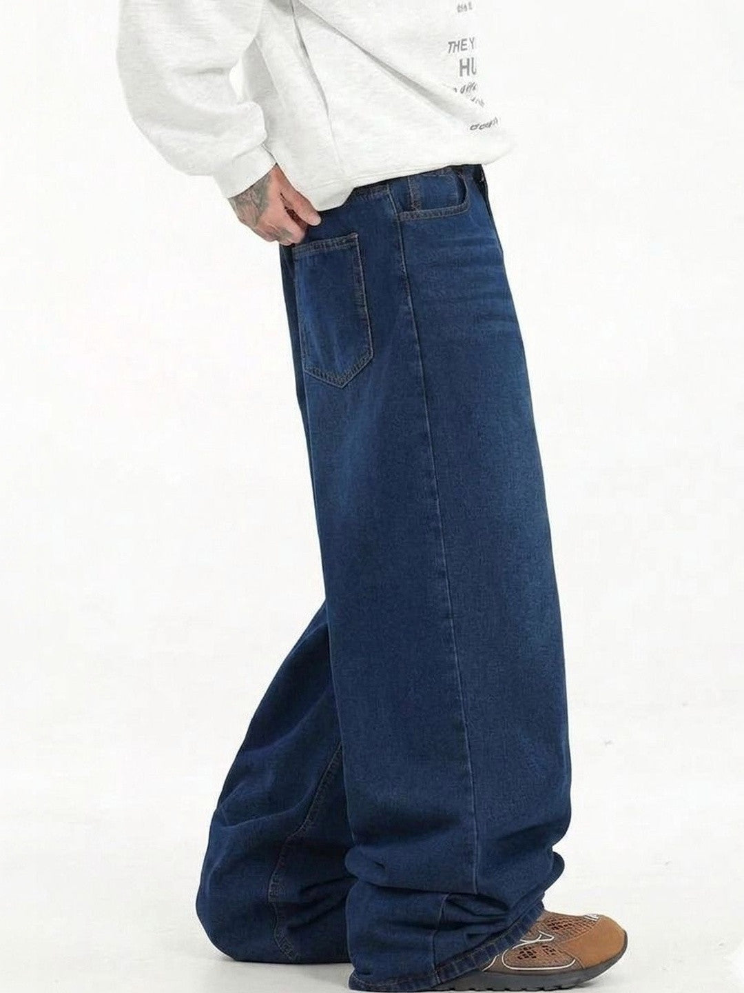Kotty Men Wide Leg Low-Rise Jeans