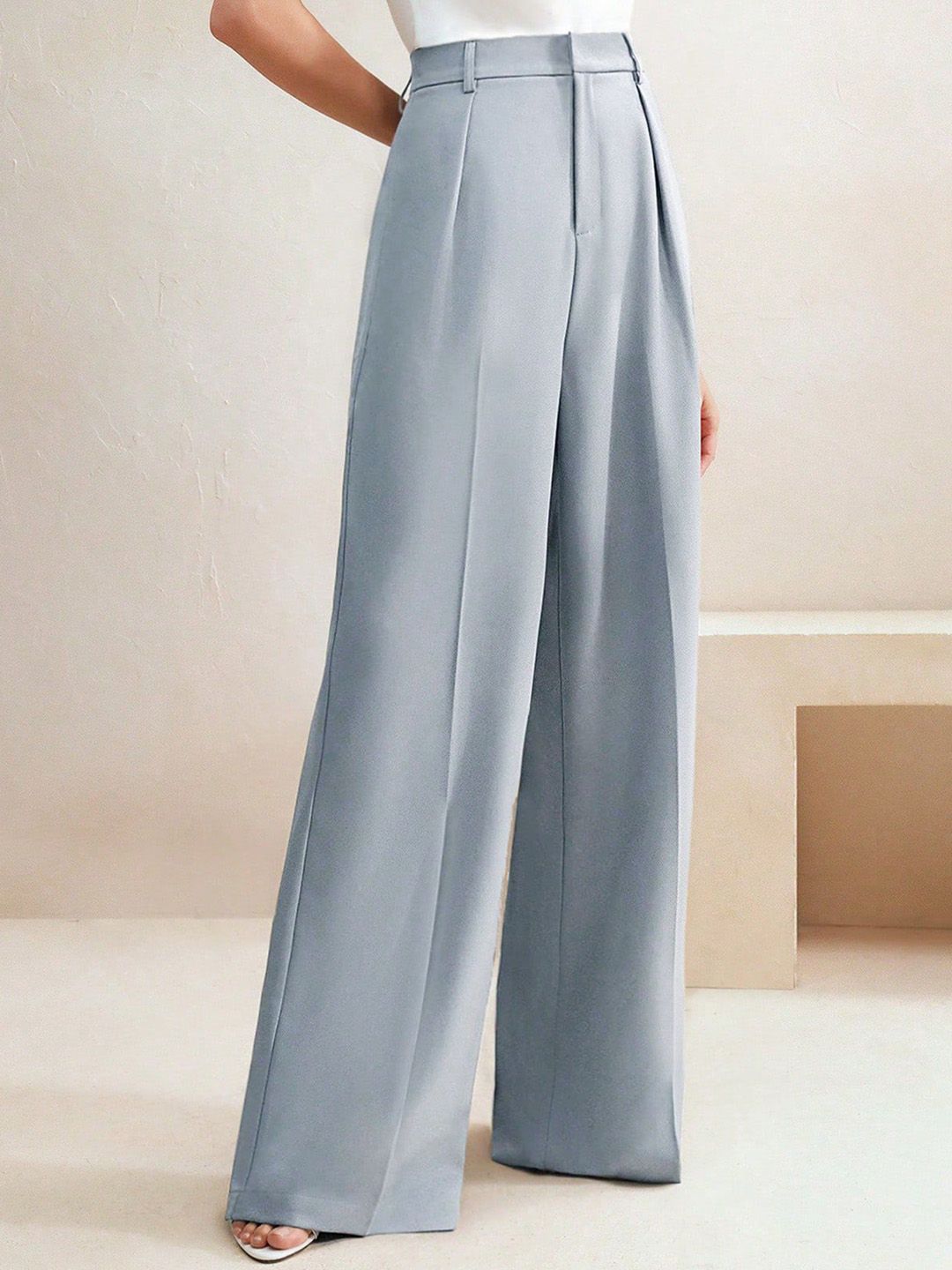 Kotty Women Wide Leg High-Rise Easy Wash Pleated Trousers