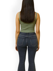 Kotty Women Flared High-Rise Highly Distressed Light Fade Cotton Stretchable Jeans