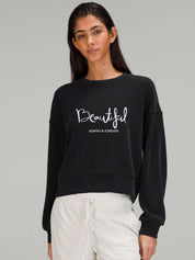 Kotty Women Typography Printed Round Neck Full Sleeve Sweatshirt