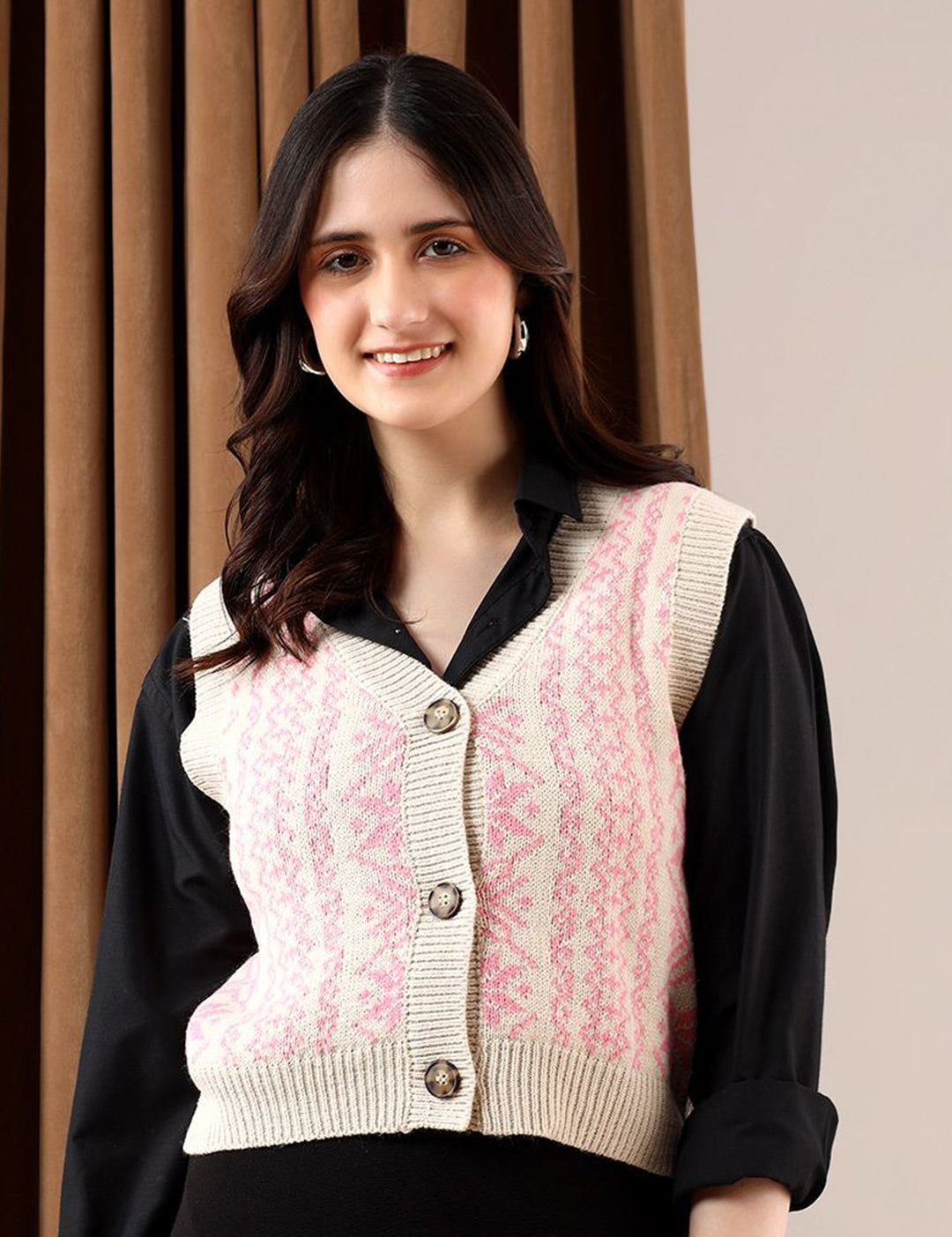 Kotty Women Printed Crop Cardigan