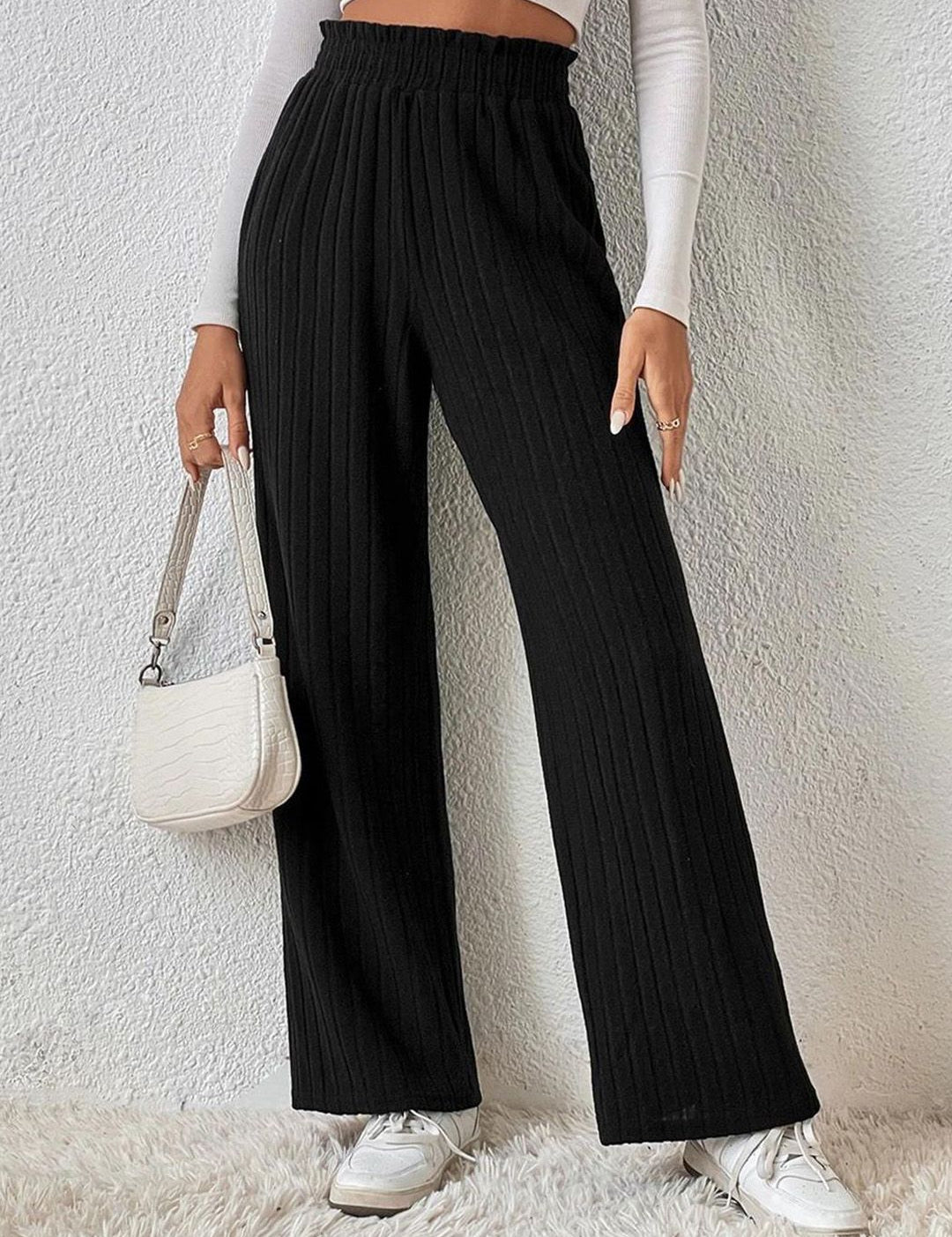 Kotty Women Comfort Flared High-Rise Flat-Front Parallel Trousers