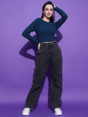 Kotty Women Solid Round Neck Top