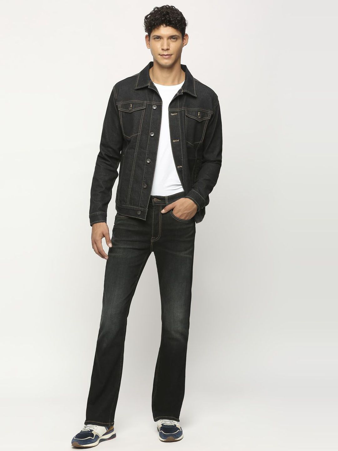 Kotty Men Insulator Denim Jacket with Patchwork