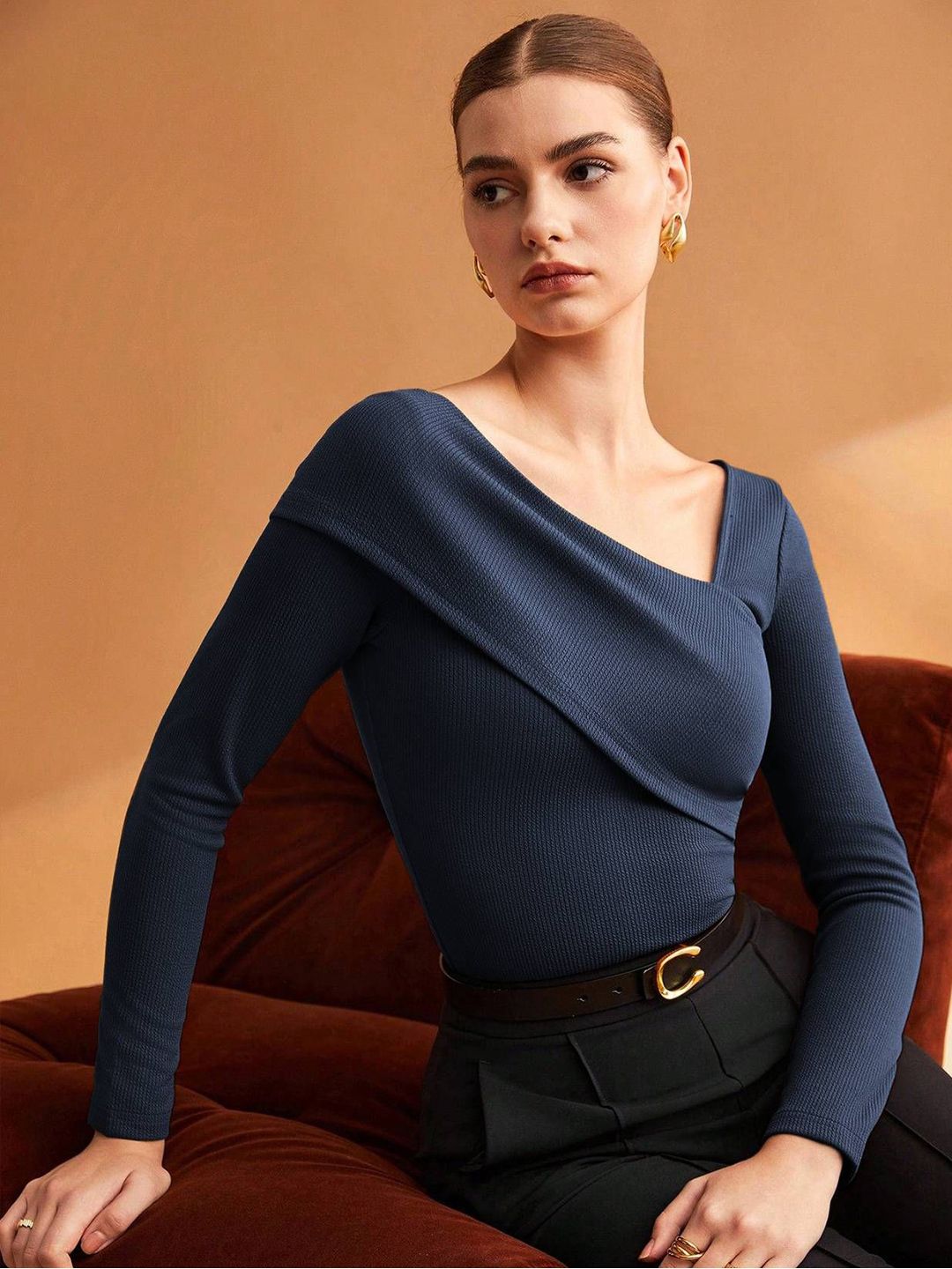 Kotty Cotton Women V-Neck Regular Fitted Top