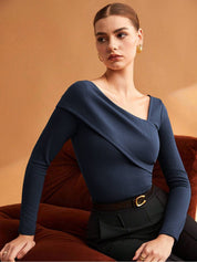 Kotty Cotton Women V-Neck Regular Fitted Top