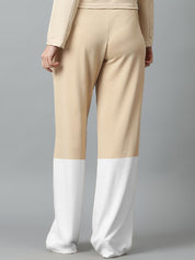 Kotty Women Colourblocked Relaxed Fit High-Rise Easy Wash Pleated Trousers