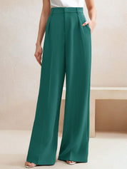 Kotty Women High-Rise Easy Wash Pleated Wide Leg Trousers