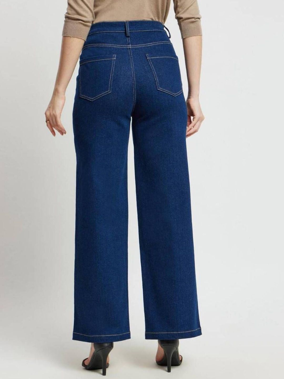 Kotty women's jeans Women Wide Leg High-Rise Stretchable Jeans
