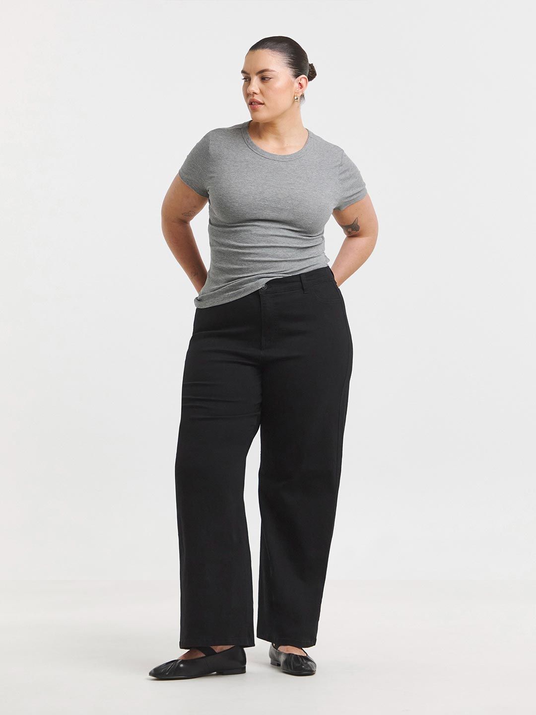 Kotty Women Wide Leg High-Rise Stretchable Denim Jeans