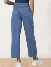 Kotty Women Straight Fit High-Rise Stretchable Jeans