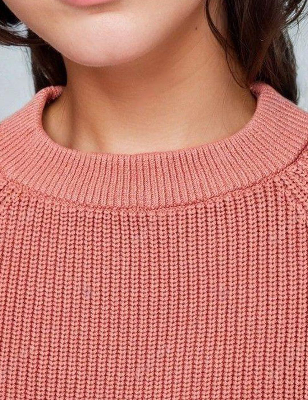 Kotty Women Cotton Round Neck Long Sleeves Cable Knit Pullover  Sweaters