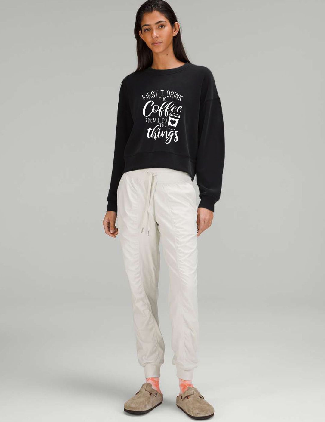 Kotty Women Typography Printed Round Neck Full Sleeve Sweatshirt