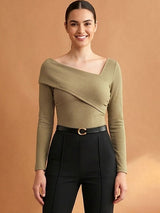 Kotty Top Sand Beige Women's Boat Long-Sleeve Fashion