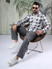 Kotty Men Tartan Checks Opaque Checked Casual Shirt