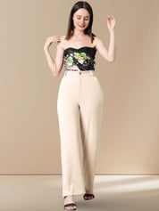 Kotty Women Straight Fit High-Rise Trousers