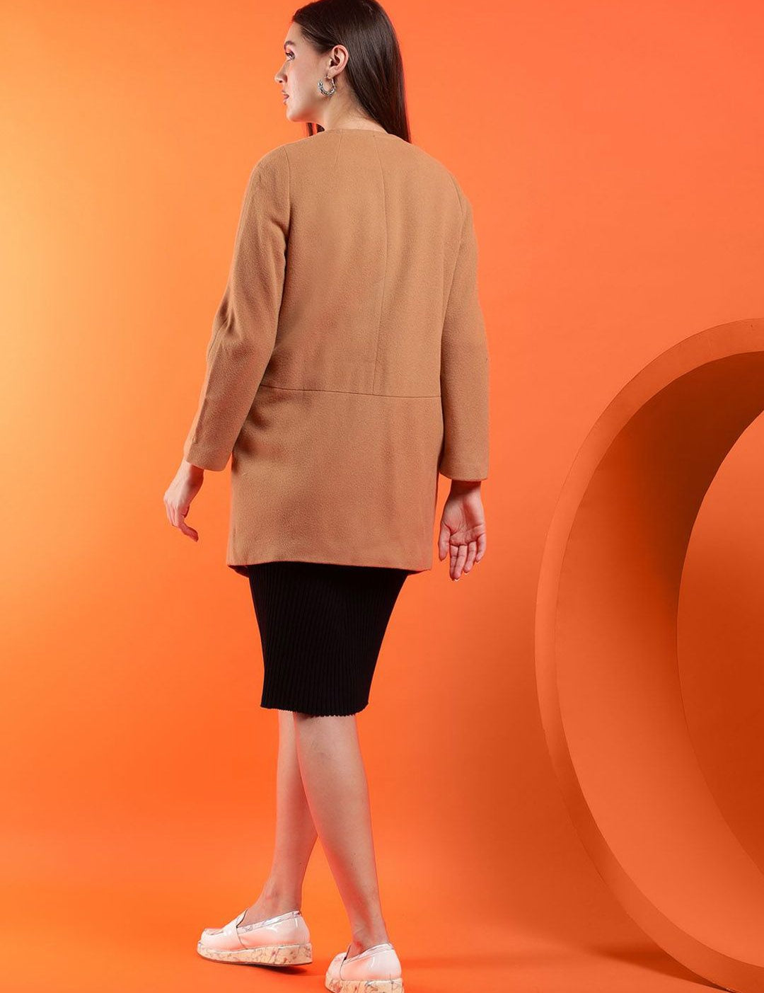 Kotty Women Solid Notched Overcoat