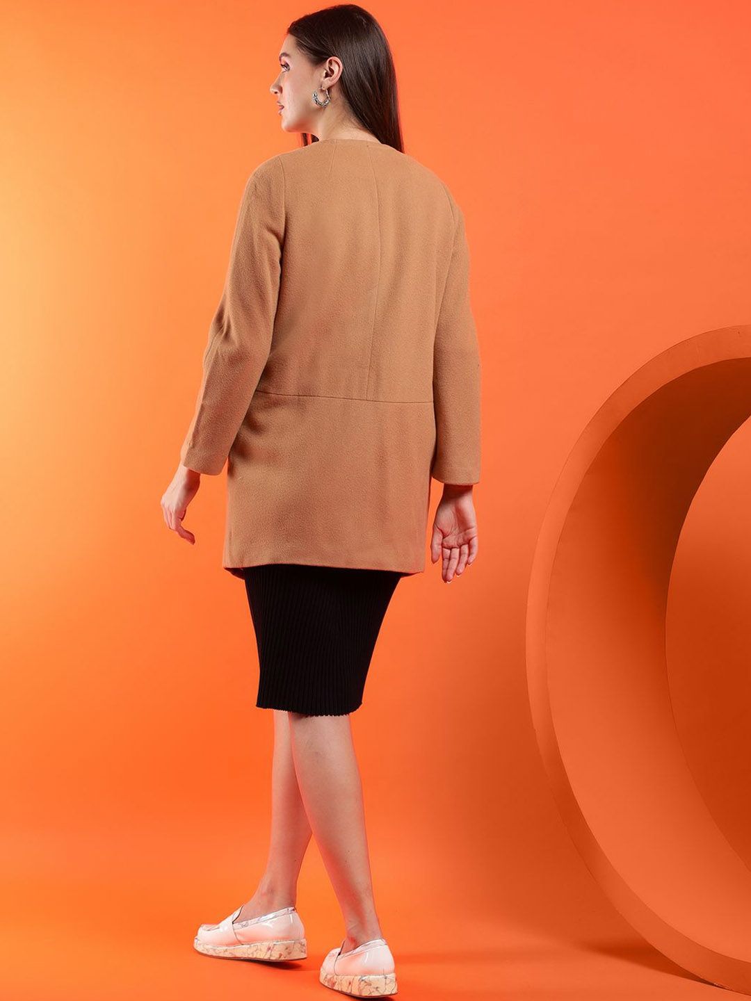 Kotty Women Solid Notched Overcoat