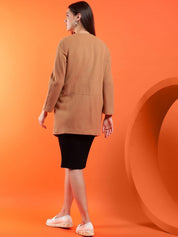 Kotty Women Solid Notched Overcoat