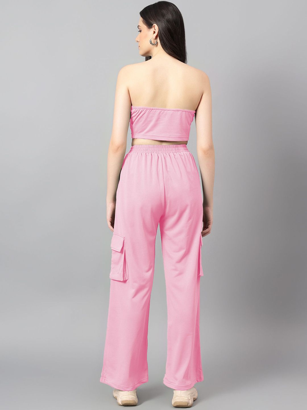 Kotty Pink Off-Shoulder Top With Trouser 