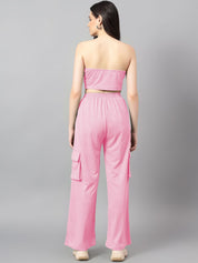 Kotty Pink Off-Shoulder Top With Trouser 