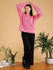 Kotty Women Ribbed Round Neck Pullover