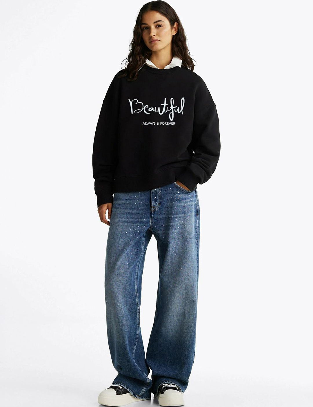 Kotty Women Printed Round Neck Sweatshirt